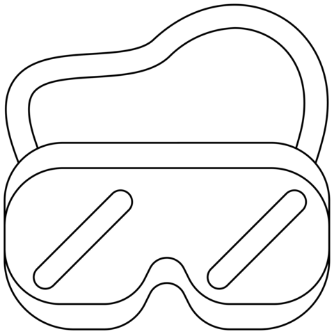 Goggles Emoji Coloring Page